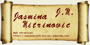 Jasmina Mitrinović vizit kartica